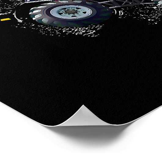 3 jaar oude verjaardag Dinosaur Monster Truck Fami Poster (Hoek)