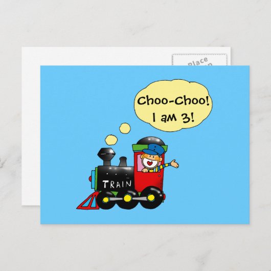 3 jaar oude verjaardag jongen briefkaart (Voorkant / Achterkant)