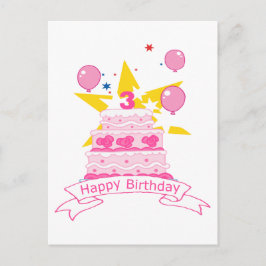 3 jaar oude verjaardagsCake Briefkaart