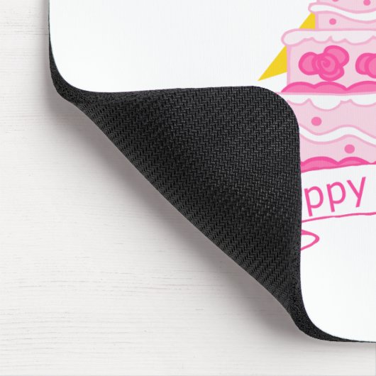 3 jaar oude verjaardagsCake Muismat (Hoek)