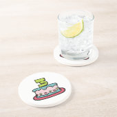 3 jaar oude verjaardagsCake Zandsteen Onderzetter (Zijkant)