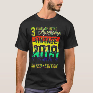 3 jaar oude Vintage 2019 3e verjaardag 1 T-shirt