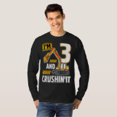 3 jaar oude voertuigen bouwgraafmachine Birthda T-shirt (Voorkant volledig)