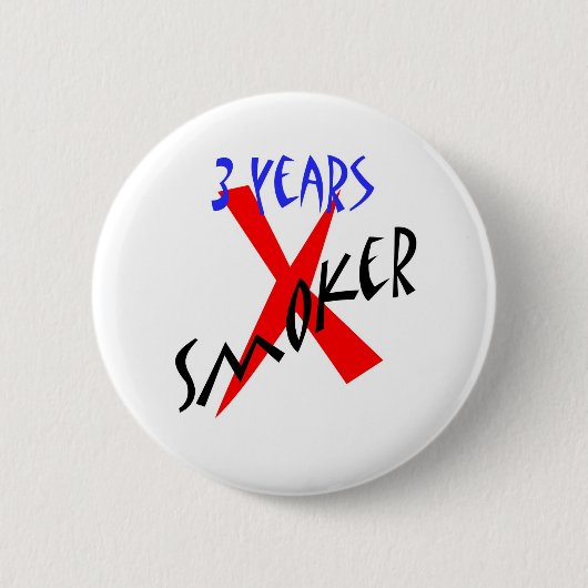 3 jaar Rood X-roker Ronde Button 5,7 Cm (Voorkant)