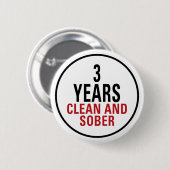 3 jaar Schone en Sober Ronde Button 5,7 Cm (Voorkant /achterkant)
