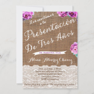 3 jaar Uitnodiging tot Kaarten voor meisjes, paars