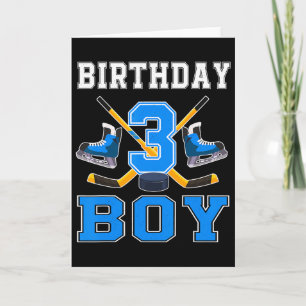 3 Jaar Verjaardag Jongen IJshockey 3e Feestje  Kaart