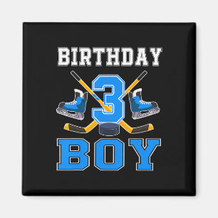 3 Jaar Verjaardag Jongen IJshockey 3e Feestje Magneet