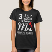 3 jaar vrouw Jubileum 3e bruiloft T-shirt (Voorkant)