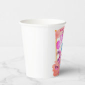 3 jaar zaterdag gepersonaliseerde Cute Girly Dinos Papieren Bekers (Rechts)