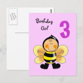 3 jarig meisje briefkaart (Voorkant / Achterkant)