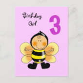 3 jarig meisje briefkaart (Voorkant)