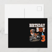 3-jarige peuter - Verjaardagsfeestje - Dirt Bike - Briefkaart (Voorkant / Achterkant)