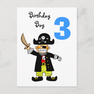 3-jarige piratenjongen briefkaart