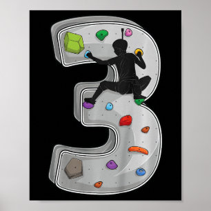 3-jarige rotsklimmen 3e verjaardagsavonturen C Poster