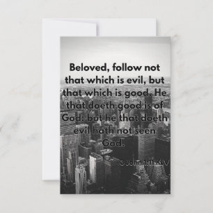 3 John 1:11 KJV Bijbel Wenskaart van de Schrift Pi Kaart