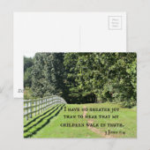3 John 1:4 Ik heb geen groter genoegen dan te hore Briefkaart (Voorkant / Achterkant)