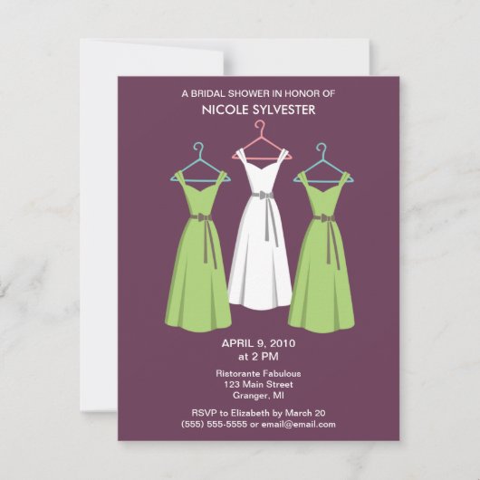 3 jurken Bridal Shower Invitation - Wine Kaart (Voorkant)