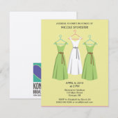 3 jurken Bridal Shower-uitnodigingen - Zand Kaart (Voorkant / Achterkant)