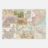 3 Kaart en tuin Document Collage Ephemera Sheets Inpakpapier Vel (Voorkant 3)