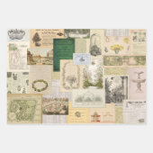 3 Kaart en tuin Document Collage Ephemera Sheets Inpakpapier Vel (Voorkant 2)
