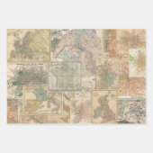 3 Kaart en tuin Document Collage Ephemera Sheets Inpakpapier Vel (Voorkant)