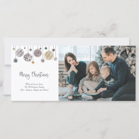 3 Kaart voor kerstmis met Ornamenten (Voorkant)