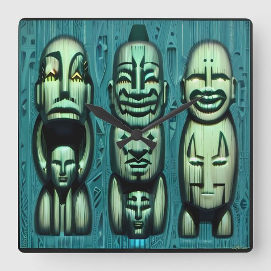 3 Kannibalen Redux II Vierkante Klok (Voorkant)