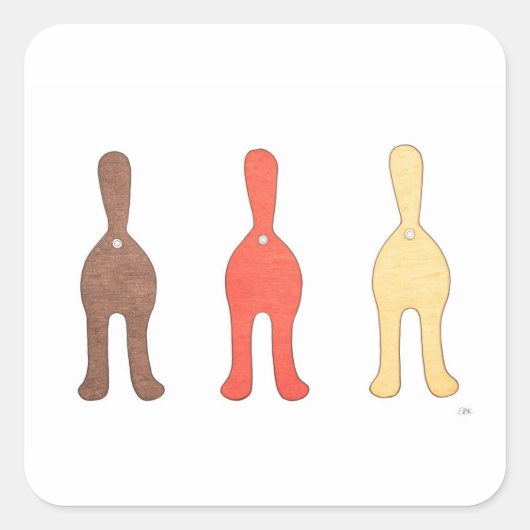3 Kat Butts #1 Square Sticker (Voorkant)