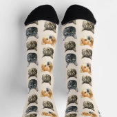 3 Kat- en hondengezicht gepersonaliseerd op ivoor Sokken (Top)