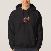 3 Katten die de rode vrachtwagen met kerstboom oph Hoodie (Voorkant)