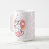 3 katten met bloemen en een mok (Voorkant links)