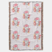 3 katten met bloemen en een mok deken (Voorkant Verticaal)