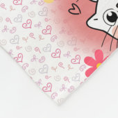 3 katten met bloemen en een mok fleece deken (Hoek)
