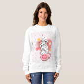 3 katten met bloemen en een mok trui (Voorkant volledig)