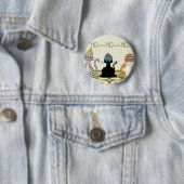 3 Katten met Pet Kerstmis Ronde Button 5,7 Cm (In situ)