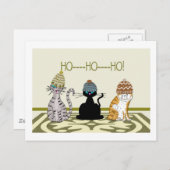3 Katten met Petten Kerst Feestdagenkaart (Voorkant / Achterkant)