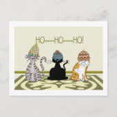 3 Katten met Petten Kerst Feestdagenkaart (Voorkant)