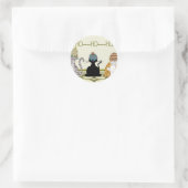 3 Katten met Petten Kerst Ronde Sticker (Tas)