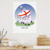 3 kazen rugby van engeland, tony fernandes poster (Keuken)