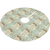 3 kerstanie en Gold Star Holiday Pattern Kerstboom Rok (Gekanteld)