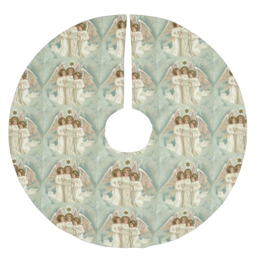 3 kerstanie en Gold Star Holiday Pattern Kerstboom Rok (Voorkant)