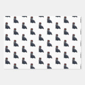 (3) kerstblad van honden en wilde dieren inpakpapier vel (Voorkant 2)