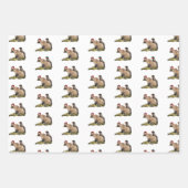 (3) kerstblad van honden en wilde dieren inpakpapier vel (Voorkant)