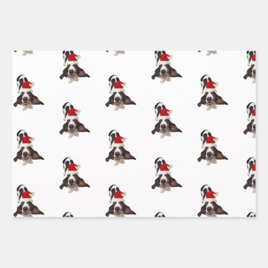 (3) kerstblad van honden en wilde dieren inpakpapier vel (Voorkant)