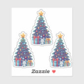 3 kerstboom vakantie Stickers (Vel)