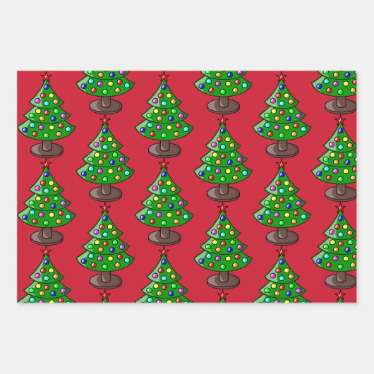 3  kerstkerstkerstboomkaars inpakpapier vel (Voorkant 3)