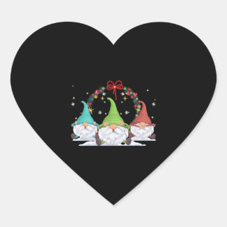 3 kerstknomes hart sticker