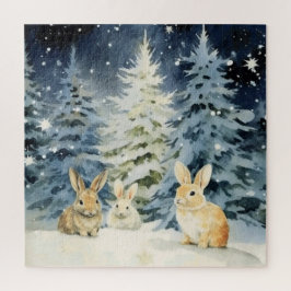 3 kerstkonijntjes legpuzzel