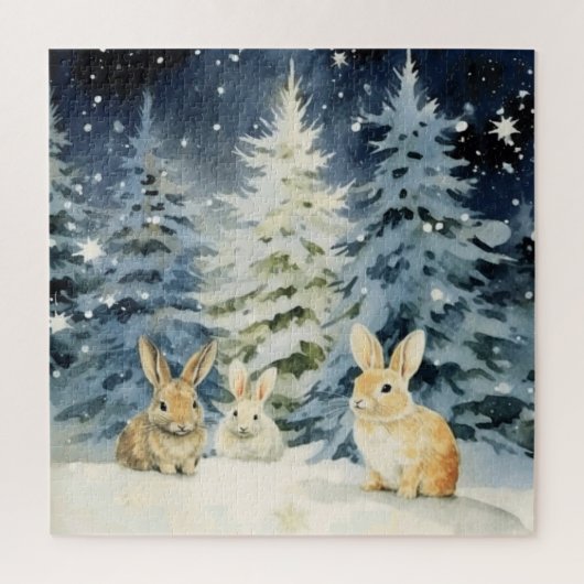 3 kerstkonijntjes legpuzzel (Verticaal)